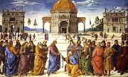 PERUGINO, Pietro, Christ giving thw Keys to St Peter (mk08)